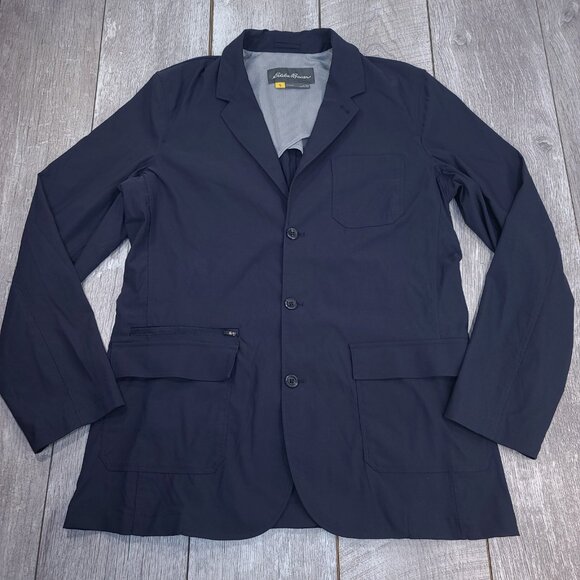 Eddie Bauer Jacket Mens 44T Voyager Travel Blazer Blue Travex Sport Coat Field - Picture 1 of 9